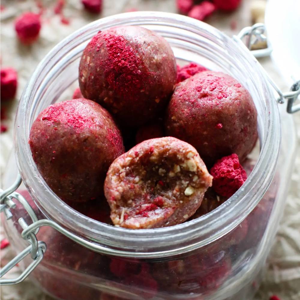 Raspberry Cheesecake Bliss Balls